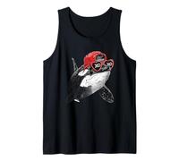 Playful Orca with Sunglasses Funny Whale Ocean Art Tank Top