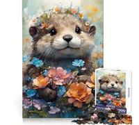 Playful Otter Flower Crown 1000 Piece Jigsaw Puzzle for Teenagers Logic Toy Group Play Precision Cut Thoughtful Gift (50x75cm)