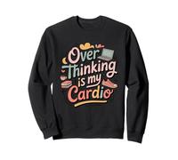 Playful Overthinking is My Cardio Retro Pastel Boho Sweatshirt