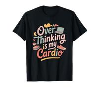 Playful Overthinking is My Cardio Retro Pastel Boho T-Shirt