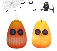 Playful Owl Led Night Light Decor, Cute Pumpkin Owl Shaped Night Light, Halloween Glow Owls Led Nights Lights, for Bedroom, Living Room, Bar, Party (2PCS-D)