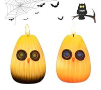 Playful Owl Led Night Light Decor, Cute Pumpkin Owl Shaped Night Light, Halloween Glow Owls Led Nights Lights, for Bedroom, Living Room, Bar, Party (2PCS-C)