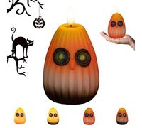 Playful Owl Led Night Light Decor, Halloween Enchanted Glow Owls LED Nights Lights, Cute Pumpkin Owl Shaped Flameless Illusion Table Lamp, for Bedrooms, Home and Party (03)