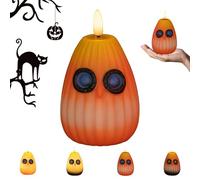 Playful Owl Led Night Light Decor, Halloween Enchanted Glow Owls LED Nights Lights, Cute Pumpkin Owl Shaped Flameless Illusion Table Lamp, for Bedrooms, Home and Party (04)