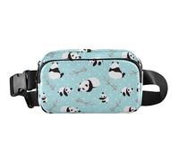 Playful Panda Blue Waterproof Fanny Packs Women Belt Bags Hip Pack Cartoon Travel Waist Pouch, Playful Panda Blue, 8 x 5.3 x 2.3 inch, Funny Cute, Playful Panda Blue, 8 x 5.3 x 2.3 inch, Funny Cute
