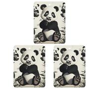 Playful Panda Car Air Freshener, 3 Pcs Square Hanging Air Freshener Cards, Long Lasting Fragrance Scented Cards for Car, Home, Office Black-style