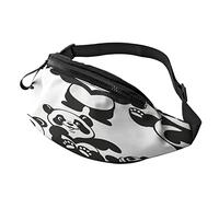 Playful Panda Running Fanny Pack Belt Bag with Adjustable Strap for Women Men Sports Fitness Hands Free Wallet Waist Bag