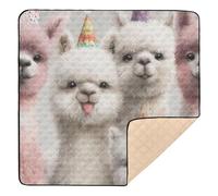 Playful Party Alpacas Pattern Cute Foldable Baby Activity Play Mat for Floor Non-Toxic Newborns Kicking Mat for Baby Kids Toddlers Infants, 50'' x 50''
