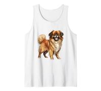 Playful Pekingese Artwork for Dog Enthusiasts Tank Top