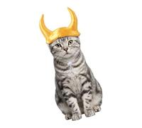 Playful Pet Horn Headwear Cats Dogs Halloween Dress-Up Hat, Adjustable Under-Chin Toggle, Soft Fabric Photo Piece Dog Costume Headwear Adjustable Horn Headpiece Soft Polyester Halloween Photo Up