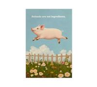Playful Pig Print Canvas Poster Bedroom Decor Landscape Office Room Decor Gift 12x18inch(30x45cm)