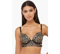 Playful Promises Aisha Black Optical Embroidery Bra - Black - 32D