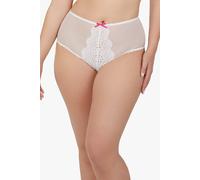 Playful Promises Women's Camille White Broderie High Waisted Brief | Size: 10 Playful Promises White 10