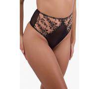 Playful Promises Cassia Black Embroidery High Waist Thong - Black - 10