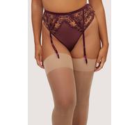 Playful Promises Cassia Wine Custom Embroidery Suspender In Red Red 14