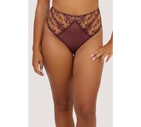 Playful Promises Cassia Wine Embroidery High Waisted Thong - Black - 12