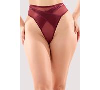 Playful Promises Eddie Wine Crossover High Waist Thong 12 Red
