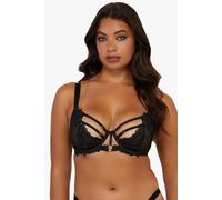 Playful Promises Eleanor Black Strappy Embroidery Balconette Bra - Black - 32E