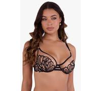 Playful Promises Eleanor Black Strappy Embroidery Thigh Harness Black 20