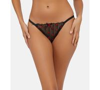 Playful Promises Women's Elodie Black & Red Rosebud Embroidery Brief | Size: 16 Playful Promises Black 16