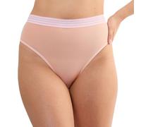 Playful Promises Icon Blush Pink High Waist Brief for Women - Sheer Mesh Full Brief with Linear Waistband Trim, Supportive Fit and Cotton Gusset