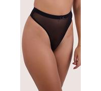 Playful Promises Josie Black Mesh High Waist Thong - Black - 18