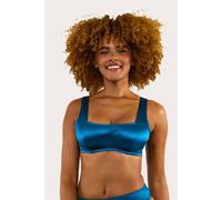 Playful Promises Kylie Teal Fuller Bust Square Neck Crop Top - Teal - 34F