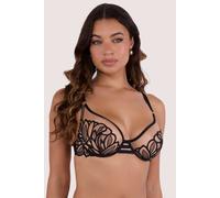 Playful Promises Lilith Black Graphic Embroidery Bra - Black - 38F