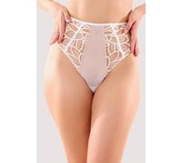 Playful Promises Women's Lilith White Graphic Embroidery High Waist Brief | Size: 24
