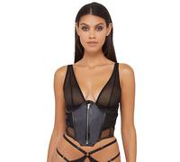 Playful Promises Women's Maeve Black Vegan Leather 'Underbust Corset' | Size: 12 Playful Promises Black 12