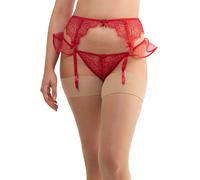 Playful Promises Women's Monica Red Ribbon Slot Lace 'Suspender' | Size: 10 Playful Promises Red 10