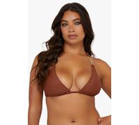 Playful Promises Morgan Bronze Glitter Mix & Match Triangle Bikini Top - Bronze - 12E/F