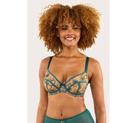 Playful Promises Olivia Teal Embroidery Balconette Bra - Teal - 36DD