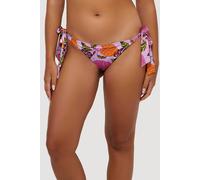 Playful Promises Peek & Beau Mix & Match Pink Palm Print Tie Side Bikini Bottom - Pink - 14