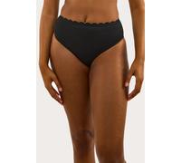 Playful Promises Peek & Beau Mix & Match Scallop High Waist Bikini Bottom In Black - Multi - Polyester, Elastane - 8