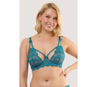 Playful Promises Phoebe Teal Eyelash Lace Balconette Bra - Teal - 34FF