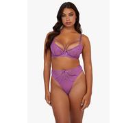 Playful Promises Rosanna Purple Long Line Plunge Bra Purple