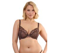 Playful Promises Sierra Brown Embroidery Plunge Bra 36D Brown