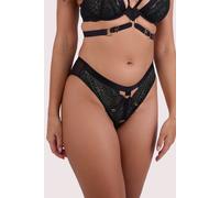 Playful Promises Tabitha Dark Green Wet-Look Lace 'high Waist Brief' Dark Green 8