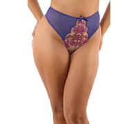 Playful Promises Thea Blue Baroque Embroidery High Waist Thong 16 Blue