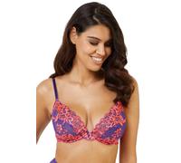 Playful Promises Ada Blossom PUrple & Neon Plunge Bra 34B Purple