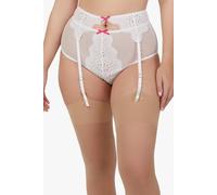 Playful Promises Camille White Broderie Suspender Belt White 16