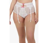 Playful Promises Camille White Broderie Suspender Belt White 18