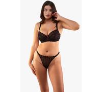 Playful Promises Elodie Black & Red Rosebud Embroidery Brief - Black & Red - 14