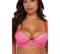 Playful Promises Women's Grace Pink Supportive Net 'Plunge Bra' | Size: 38FF Playful Promises Pink 38FF