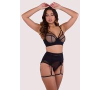 Playful Promises Women's Josie Black Mesh 'Suspender Belt' | Size: 12 Playful Promises Black 12