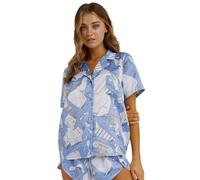 Playful Promises Women's Logan Spector Blue Statue Satin 'Shirt' | Size: 20 Playful Promises Multicolor 20