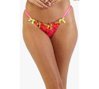 Playful Promises Women's Magda Pink Neon Cocktail Embroidery Tanga Brief | Size: 20 Playful Promises Pink 20