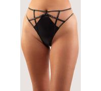Playful Promises Ramona Black Leatherette High Waist Thong 10 Black