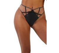 Playful Promises Women's Ramona Black Mesh High Waisted Thong | Size: 16 Playful Promises Black 16